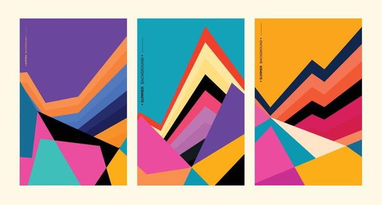 Colorful abstract geometric background illustration for summer poster