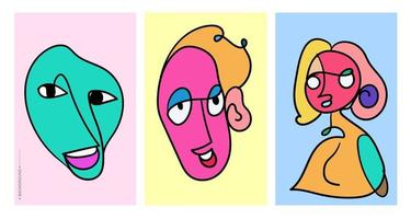 Colorful Face and head art illustration vector