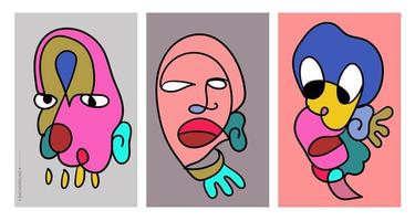 Colorful Face and head art illustration vector