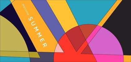 Colorful abstract geometric background for summer banner vector