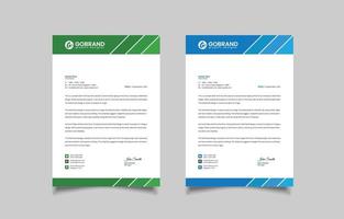 Modern business letterhead with colorful template vector