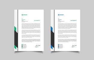 Modern business letterhead with colorful template vector