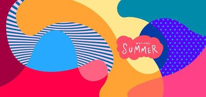 Colorful abstract curve and fluid background for summer banner vector