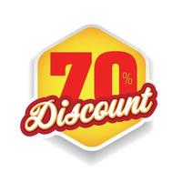 Seventy percent discount label vector