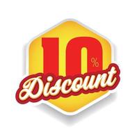 Ten percent discount label vector