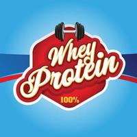 Whey Protein sign red label vector