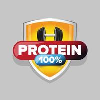 Whey Protein sign on shield vector