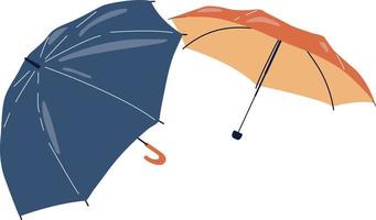 Two open umbrellas on a white background. Vector