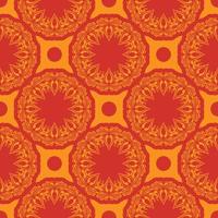 Red-orange seamless pattern with luxury, vintage, decorative ornaments. Good for clothing, textiles, backgrounds and prints. Vector illustration.