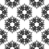 patrón transparente en blanco y negro con adornos decorativos de lujo, vintage. bueno para fondos, estampados, prendas de vestir y textiles. ilustración vectorial vector