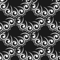 Wallpaper in a baroque style pattern. Black and white floral element. Graphic ornament for wallpaper, fabric, wrapping, packaging. Damask floral ornament. vector
