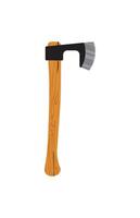 A wooden axe with a black handle on a white background vector