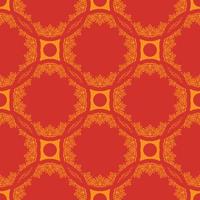 patrón transparente rojo-naranja con adornos decorativos de lujo, vintage. Bueno para murales, textiles e impresión. ilustración vectorial vector