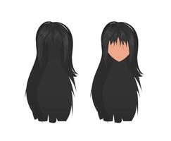 set para modelar el rostro de una hermosa joven. corte de pelo y peinado. ilustración vectorial vector