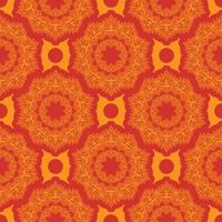 Red-orange seamless pattern with luxury, vintage, decorative ornaments. Good for clothing, textiles, backgrounds and prints. Vector illustration.