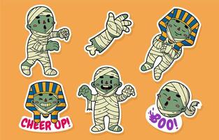 Hand Drawn Flat Egyptian Mummies Collection vector