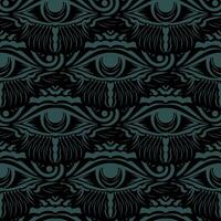 A black and green pattern with an eye on it vector