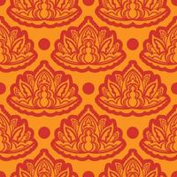 patrón transparente rojo-naranja con adornos decorativos de lujo, vintage. Bueno para ropa y textiles. ilustración vectorial vector