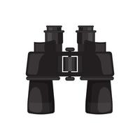 Black binoculars in cartoon style. Vector illustration.