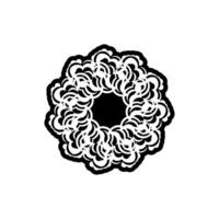 A black and white flower design on a white background vector
