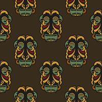 Seamless pattern with masks of the gods in the colors of the baroque style. Good for clothing, textiles, backgrounds and prints. Vector illustration.