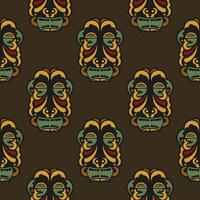 Seamless pattern with masks of the gods in the colors of the baroque style. Good for clothing, textiles, backgrounds and prints. Vector illustration.