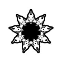 Indian mandala. black and white logo. Weaving design elements. Yoga logos vector. vector