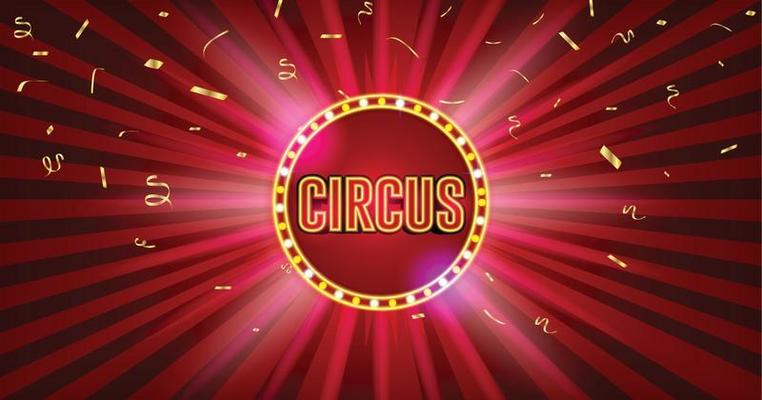 Circus with Beautiful Sparking red Neon