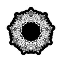 Mandala Ornaments in the shape of a flower. Good for menus, tattoos, prints and postcards. Vector illustration