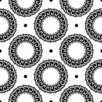 Oriental seamless vector background. Black and white floral element. Graphic ornament for wallpaper, fabric, wrapping, packaging. Oriental floral ornament.