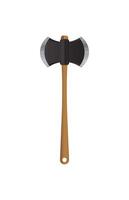An axe with a wooden handle on a white background vector