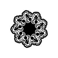 A black and white flower design on a white background vector