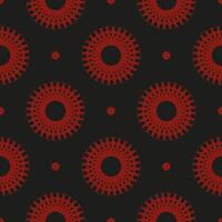 Chinese black and red abstract seamless vector background. Indian floral element. Graphic ornament for wallpaper, fabric, wrapping, packaging.