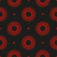 Chinese black and red abstract seamless vector background. Indian floral element. Graphic ornament for wallpaper, fabric, wrapping, packaging.