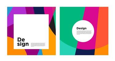 Vector colorful abstract geometric and curve for banner social media template