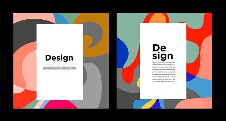 Vector colorful abstract geometric and curve for banner social media template