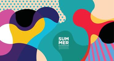 banner de fluido y líquido de vector abstracto colorido para el verano