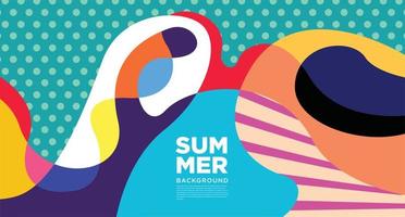 Colorful abstract vector fluid and liquid banner for summer