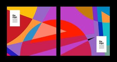 vector colorido abstracto geométrico y curva para banner plantilla de redes sociales