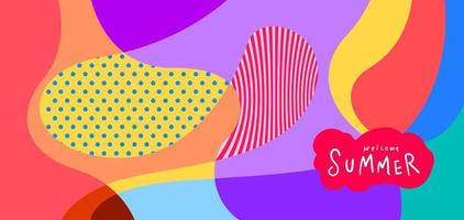 Colorful abstract curve and fluid background for summer banner vector