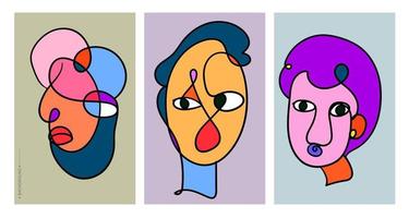 Colorful Face and head art illustration vector