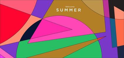 Colorful abstract geometric background for summer banner vector