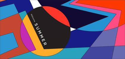 fondo geométrico abstracto colorido para banner de verano vector