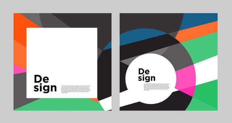 Vector colorful abstract geometric and curve for banner social media template