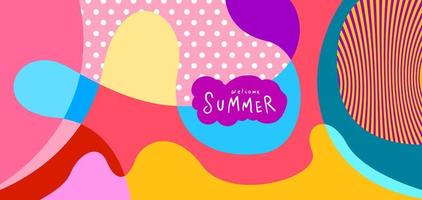 Colorful abstract curve and fluid background for summer banner vector