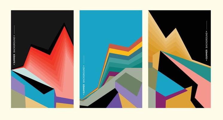 Colorful abstract geometric background illustration for summer poster