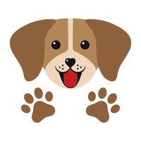 Cute dog face with paws vector