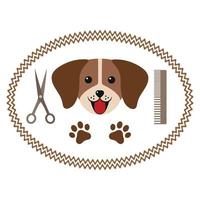 emblem for dog hair salon, styling and grooming shop, store for dogs vector