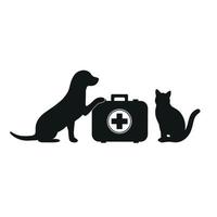 illustration dog and cat pets vet clinic and shelter treatment vector