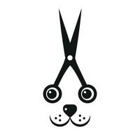 illustration dog grooming fashion dog with scissors and paws vector